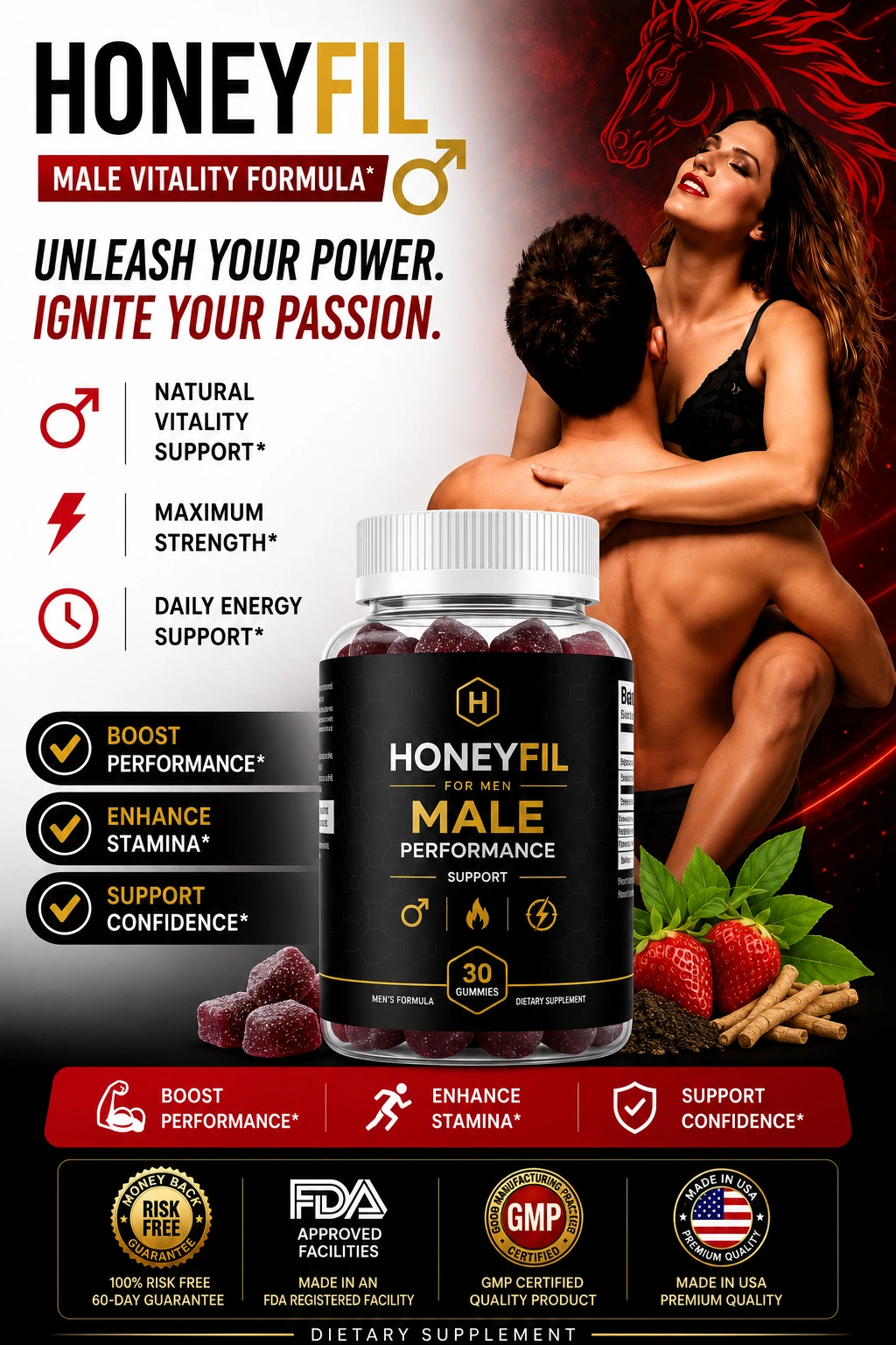HoneyFil Men's Wellness Supplement Bottle